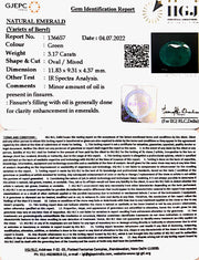 3.17/CT Natural Panna Stone with Govt. Lab Certified-3441